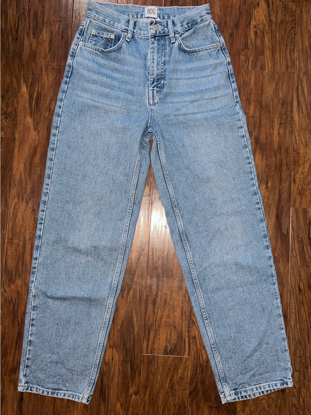 BDG Light Wash High-Rise Baggy Petite Jeans